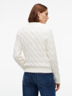 TH Soft Touch Cable Knit Crewneck Sweater — Rich Cream 4