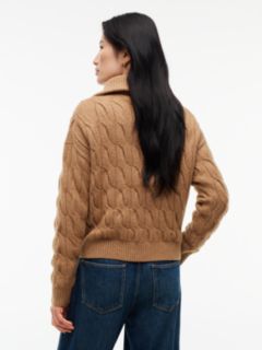 TH Soft Touch Cable Knit Quarter-Zip Sweater — Brown 4