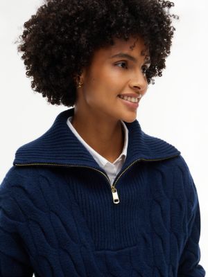 Cable Knit Quarter-Zip Sweater | Tommy Hilfiger