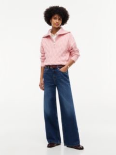 TH Soft Touch Cable Knit Quarter-Zip Sweater — Pink 2