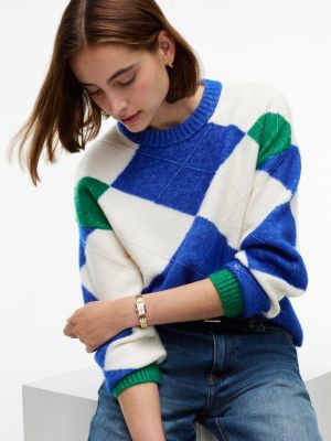 Женский свитер Tommy Hilfiger Argyle Crewneck, цвет: Кобальтовый — фото 3