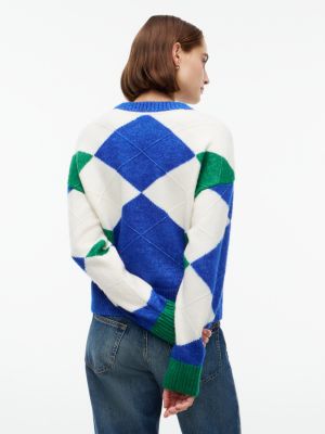 Женский свитер Tommy Hilfiger Argyle Crewneck, цвет: Кобальтовый — фото 4