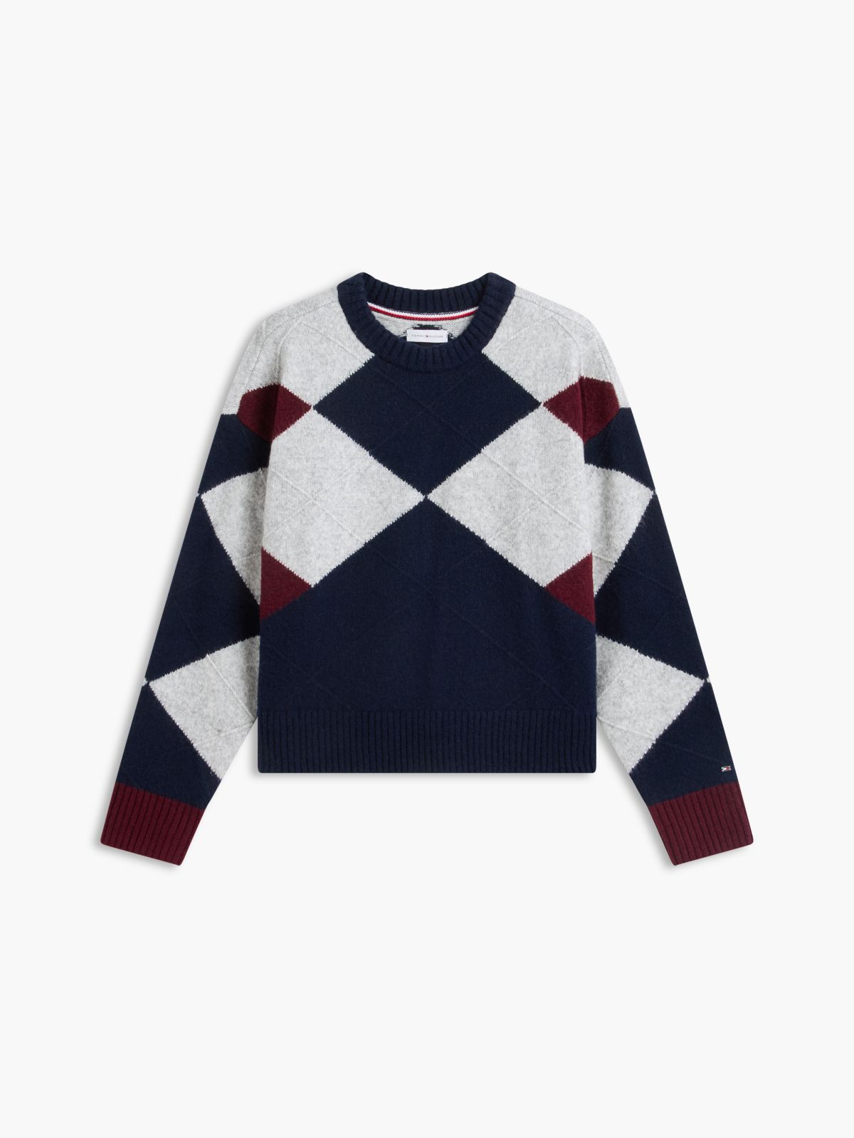 Argyle Crewneck Sweater — Navy Blue