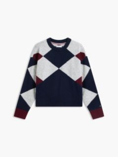 Argyle Crewneck Sweater — Navy Blue 5