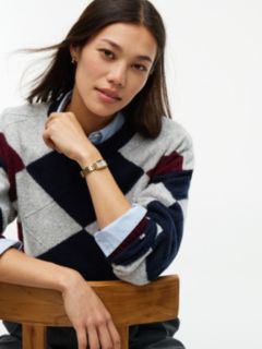 Argyle Crewneck Sweater — Navy Blue 3