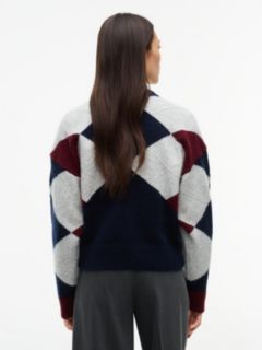 Argyle Crewneck Sweater — Navy Blue 4