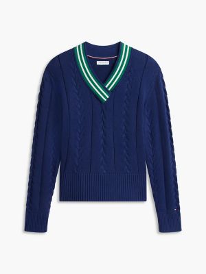 Женский свитер Tommy Hilfiger Cable Knit Cricket, цвет: Тёмно-синий — фото 5