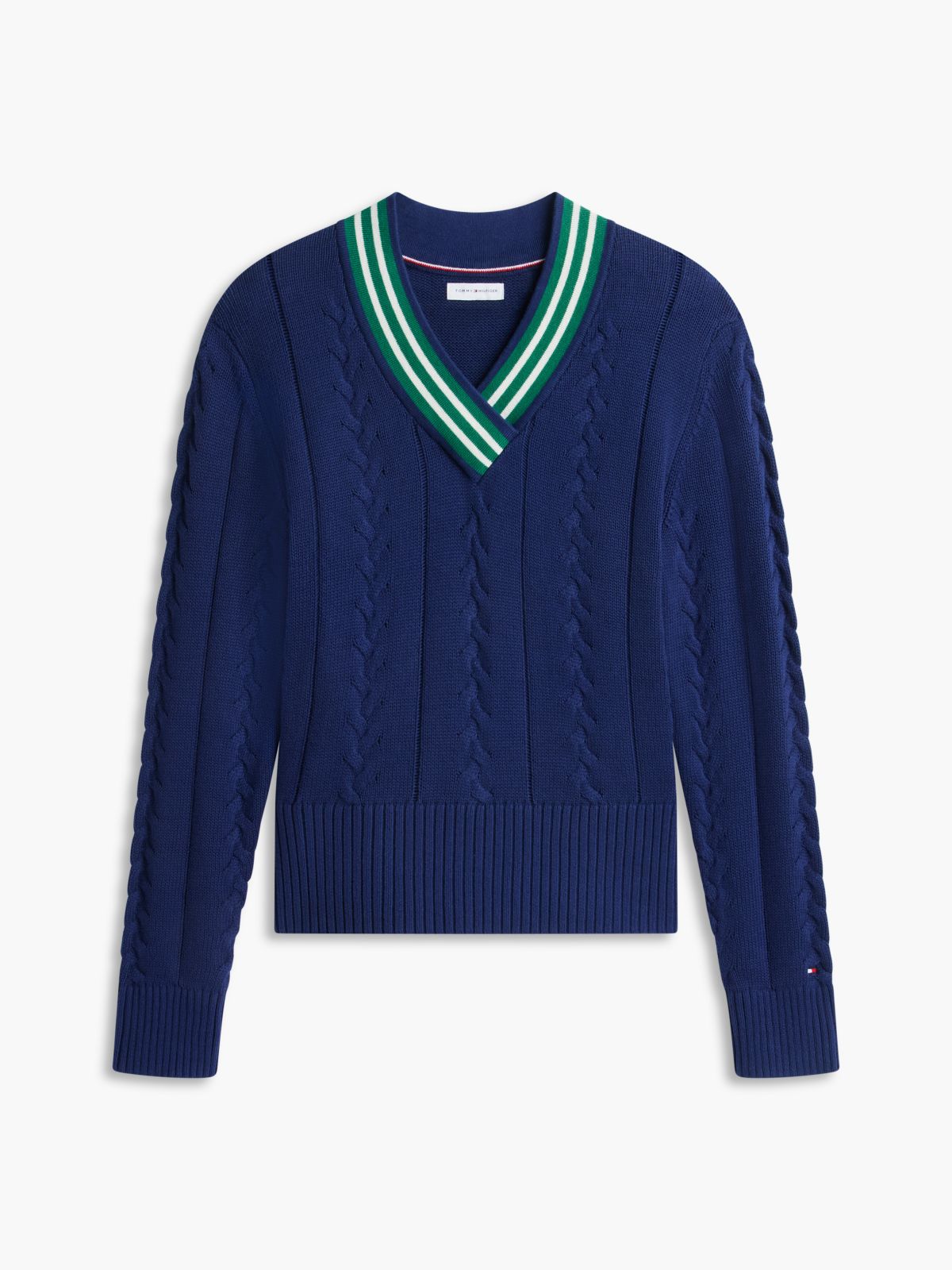 Cable Knit Cricket Sweater — Preppy Navy