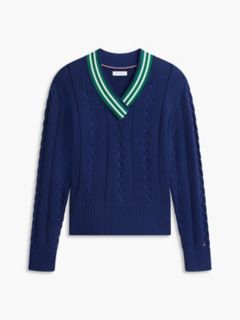 Cable Knit Cricket Sweater — Preppy Navy 5
