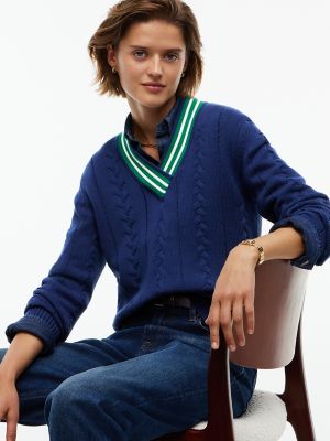 Женский свитер Tommy Hilfiger Cable Knit Cricket, цвет: Тёмно-синий — фото 3
