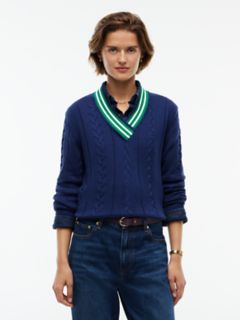 Cable Knit Cricket Sweater — Preppy Navy 1