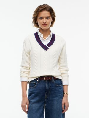 Cable Knit Cricket Sweater, Rich Cream