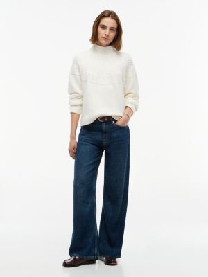 Женский свитер Tommy Hilfiger Relaxed Fit Fair Isle Mockneck, цвет: Насыщенный кремовый — фото 2