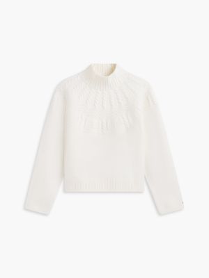 Женский свитер Tommy Hilfiger Relaxed Fit Fair Isle Mockneck, цвет: Насыщенный кремовый — фото 5