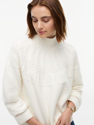 Женский свитер Tommy Hilfiger Relaxed Fit Fair Isle Mockneck, цвет: Насыщенный кремовый — фото 3