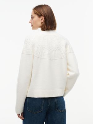Женский свитер Tommy Hilfiger Relaxed Fit Fair Isle Mockneck, цвет: Насыщенный кремовый — фото 4