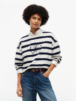 Relaxed Fit Script Monogram Sweatshirt, Dark Beige