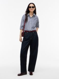 Striped Poplin Pocket Shirt — Preppy Navy 2
