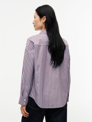 Женские рубашки Tommy Hilfiger Oversized Striped Poplin Pocket Shirt — фото 4