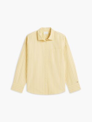 Женские рубашки Tommy Hilfiger Relaxed Fit Striped Poplin Pocket Shirt — фото 5