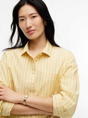 Женские рубашки Tommy Hilfiger Relaxed Fit Striped Poplin Pocket Shirt — фото 3