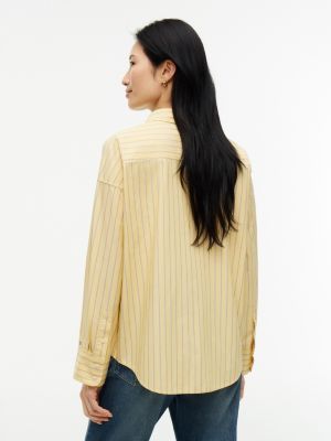 Женские рубашки Tommy Hilfiger Relaxed Fit Striped Poplin Pocket Shirt — фото 4