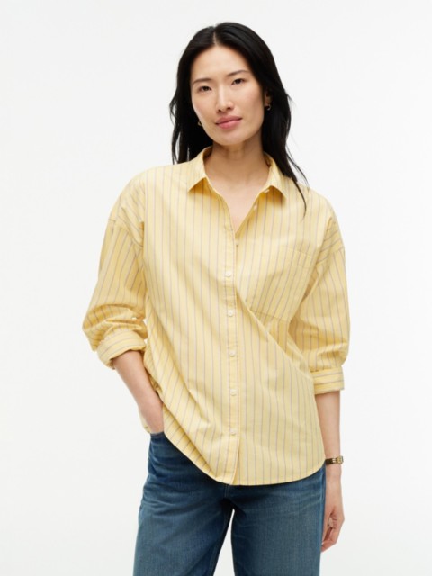 Женские рубашки Tommy Hilfiger Relaxed Fit Striped Poplin Pocket Shirt