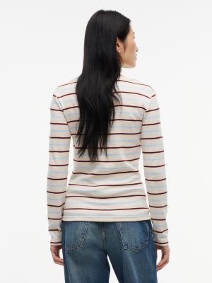 Женская футболка Tommy Hilfiger Long-Sleeve Striped Favorite, цвет: Коричневый — фото 4
