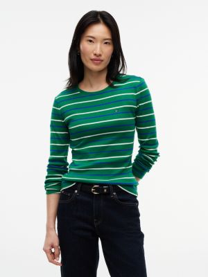 Long-Sleeve Striped Favorite T-Shirt, Nouveau Green Multi