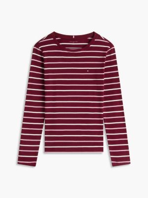 Женские футболки Tommy Hilfiger Long-Sleeve Striped Favorite T-Shirt — фото 5