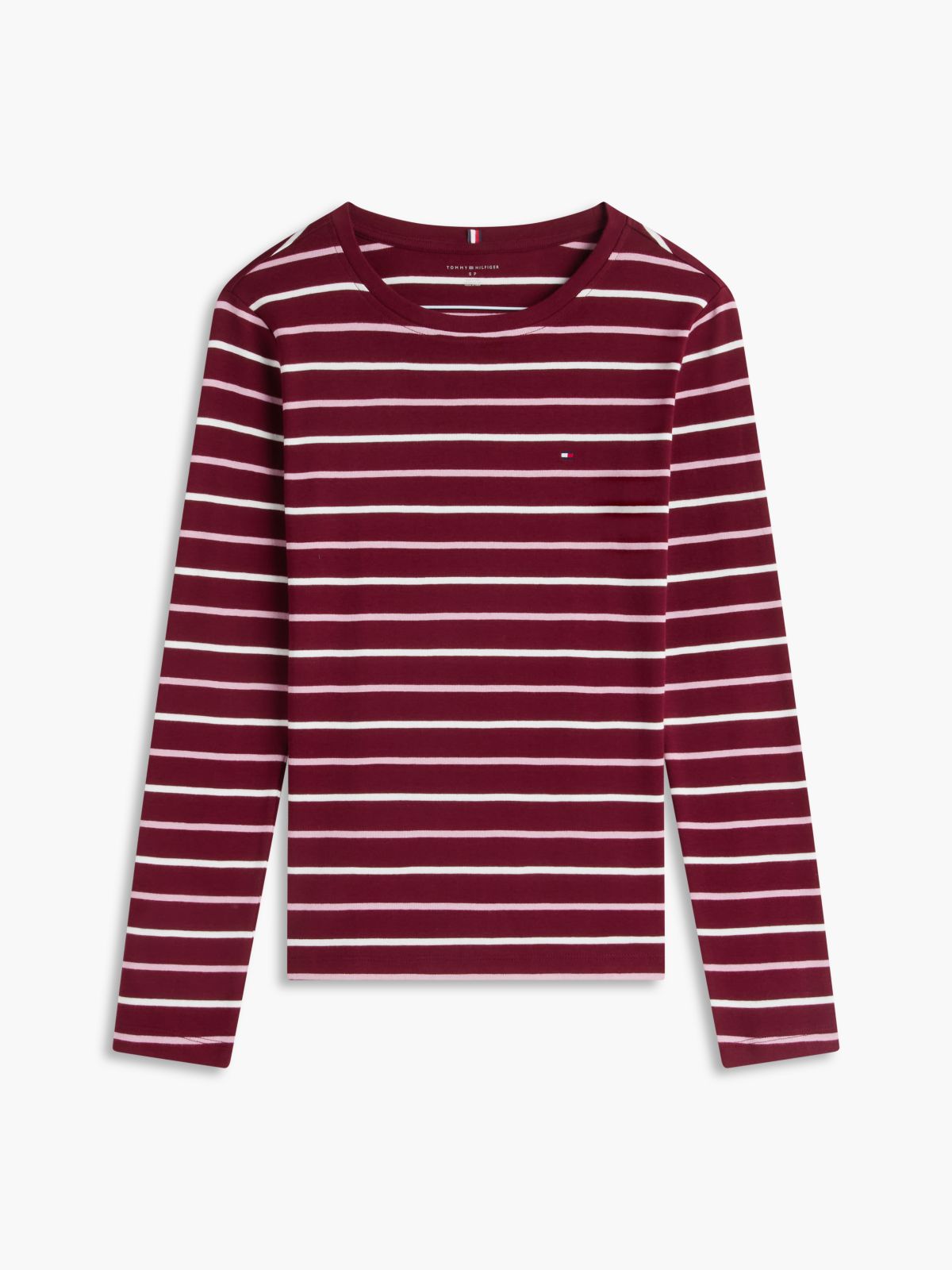 Long-Sleeve Striped Favorite T-Shirt — Burgundy Multi