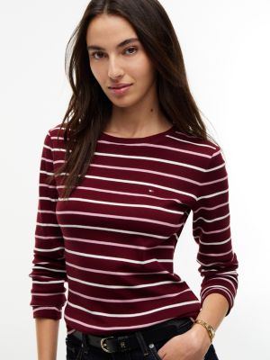 Женские футболки Tommy Hilfiger Long-Sleeve Striped Favorite T-Shirt — фото 3
