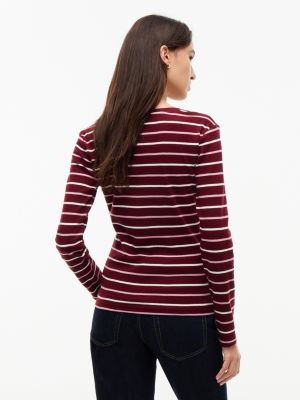 Женские футболки Tommy Hilfiger Long-Sleeve Striped Favorite T-Shirt — фото 4