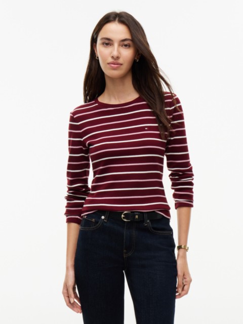 Женские футболки Tommy Hilfiger Long-Sleeve Striped Favorite T-Shirt