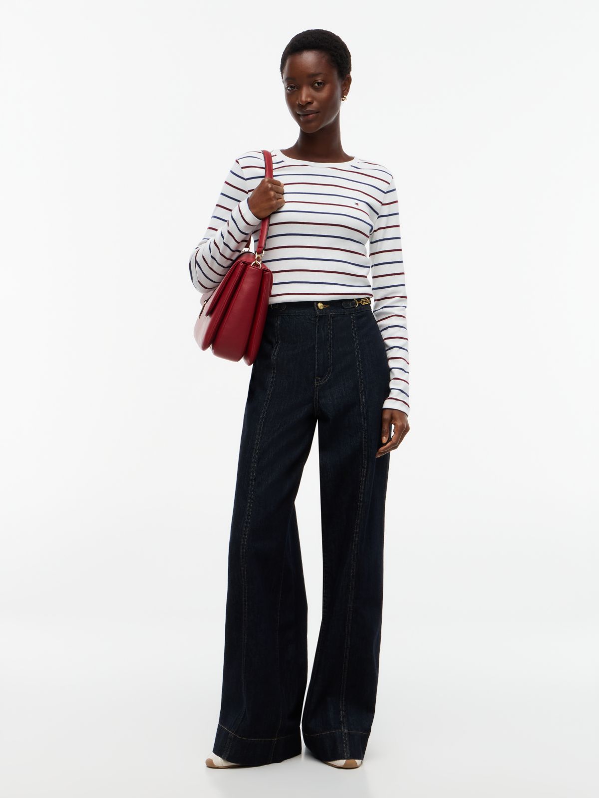 Long-Sleeve Striped Favorite T-Shirt — Ecru Multi