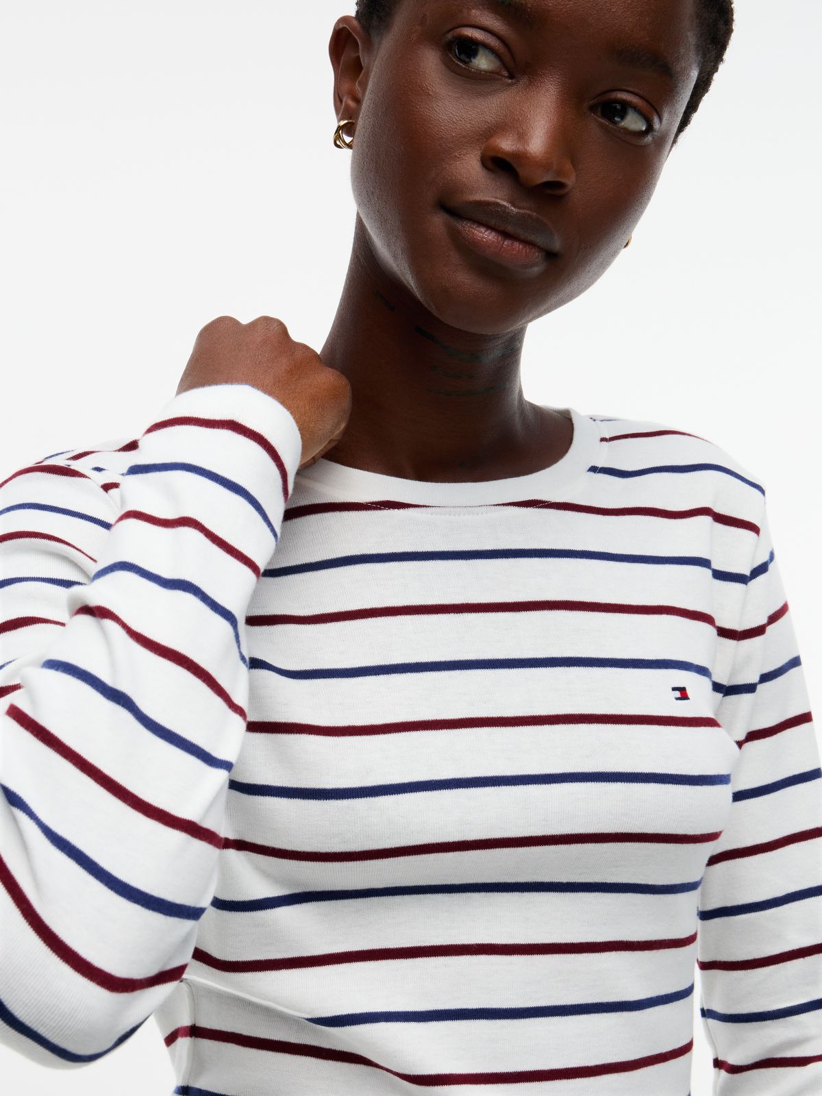 Long-Sleeve Striped Favorite T-Shirt — Ecru Multi