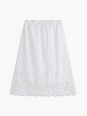 Tommy Hilfiger Embroidered Eyelet Poplin Midi Skirt — фото 5