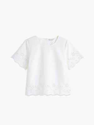 Женские свитеры Tommy Hilfiger Embroidered Eyelet Poplin Top — фото 5