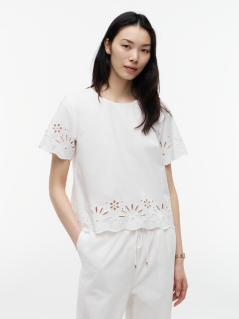 Женские свитеры Tommy Hilfiger Embroidered Eyelet Poplin Top