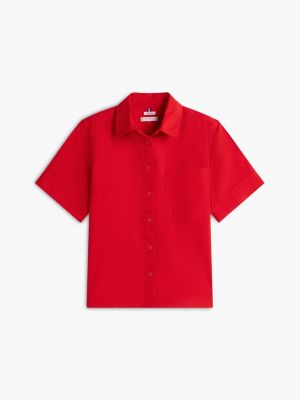 Женские рубашки Tommy Hilfiger Short-Sleeve Linen-Blend Shirt — фото 5