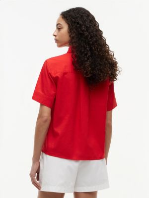 Женские рубашки Tommy Hilfiger Short-Sleeve Linen-Blend Shirt — фото 4
