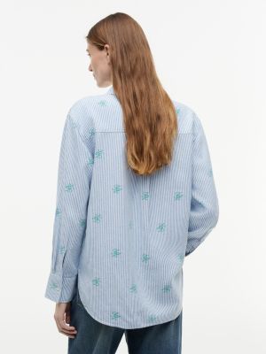 Женские рубашки Tommy Hilfiger Allover Monogram Linen-Blend Shirt — фото 4
