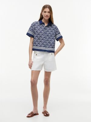 Женские рубашки Tommy Hilfiger Allover Script Monogram Voile Shirt — фото 2
