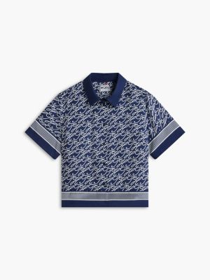 Женские рубашки Tommy Hilfiger Allover Script Monogram Voile Shirt — фото 5