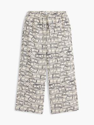 Женские брюки Tommy Hilfiger Allover Flag Linen-Blend Pull-On Pant — фото 5