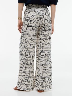 Женские брюки Tommy Hilfiger Allover Flag Linen-Blend Pull-On Pant — фото 4
