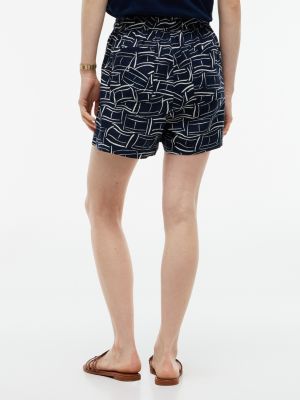 Женские брюки Tommy Hilfiger Allover Flag Linen-Blend Pull-On Short — фото 4