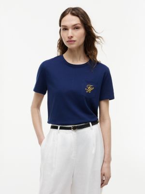 Script Monogram Pocket T-Shirt, Preppy Navy