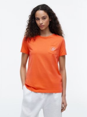 Script Monogram Pocket T-Shirt, Papaya Ray
