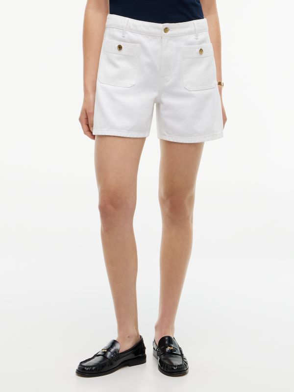 Patch Pocket 5" Denim Short — White